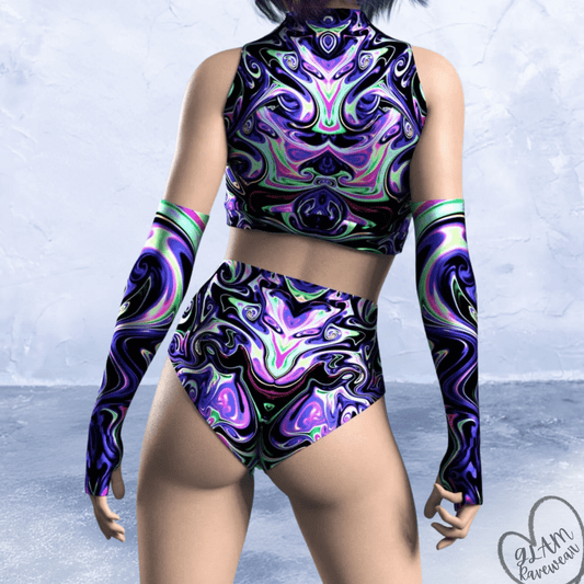 Cosmic Drip Set - 2 Piece Matching Rave Outfit Luxury Ravewear by GLAM Ravewear