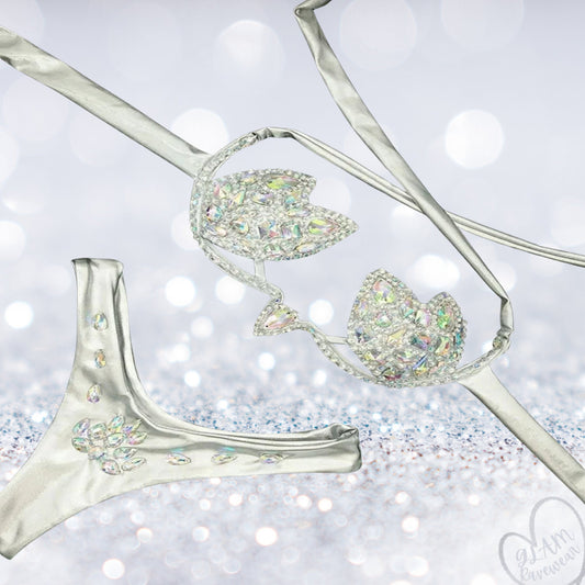 Diamond Dreams Rhinestone Bikini Set Luxury Ravewear by GLAM Ravewear