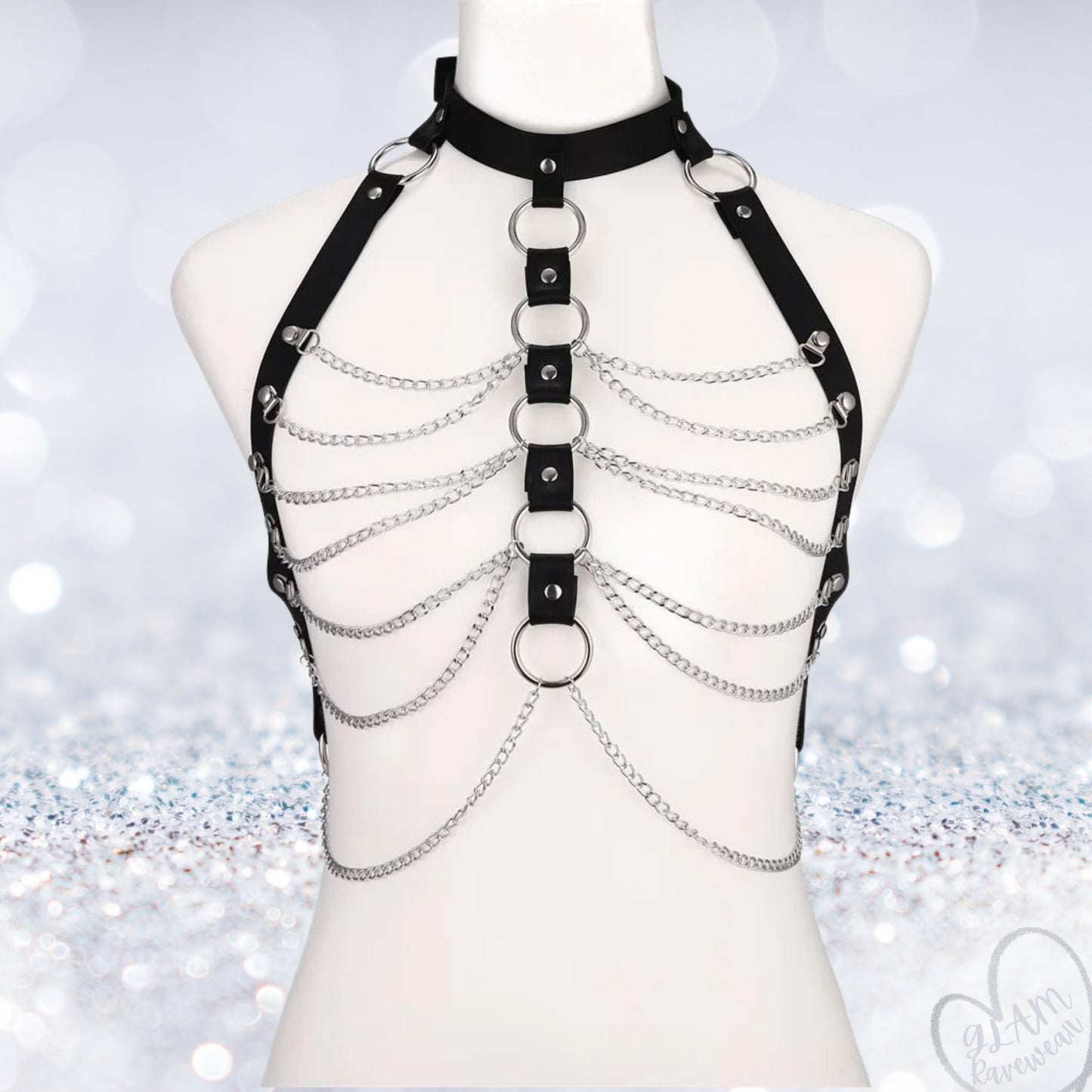 Holographic Rave Harness/ Body Chain Luxury Ravewear by GLAM Ravewear