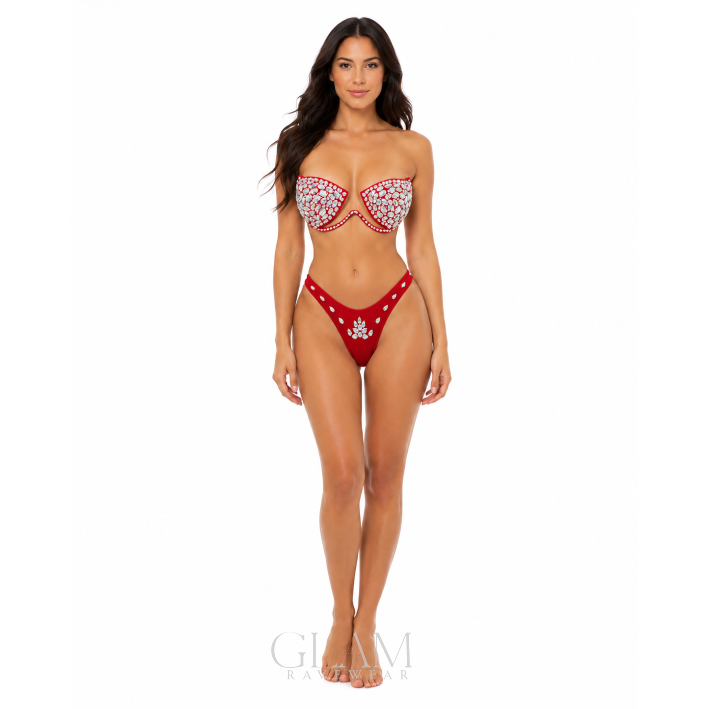 Crystal Muse Rhinestone Festival Bikini Set