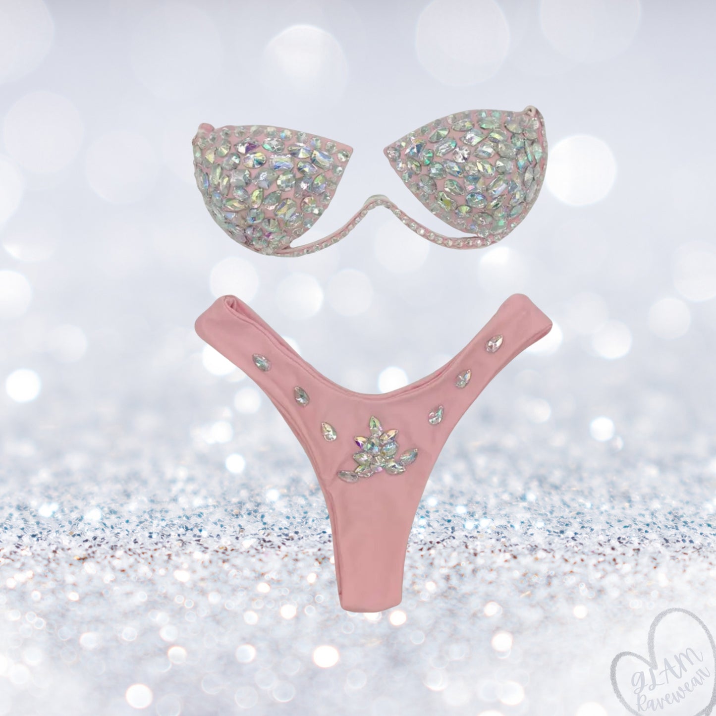 Crystal Muse Strapless Rhinestone Bikini Set
