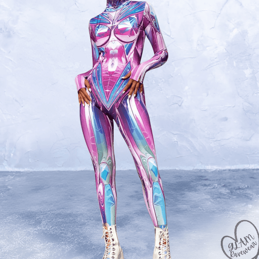 Aurora Prism Full Body Rave Catsuit