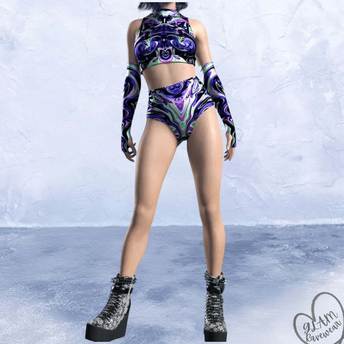 Cosmic Drip Set - 2 Piece Matching Rave Outfit Luxury Ravewear by GLAM Ravewear