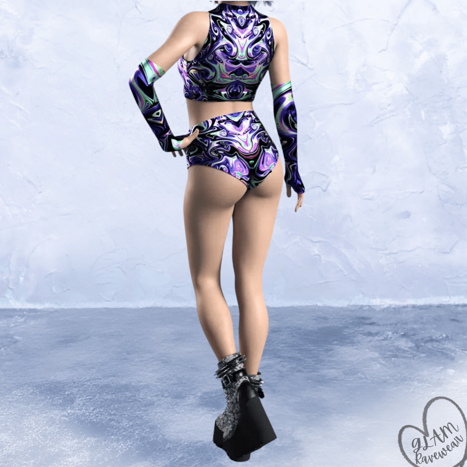 Cosmic Drip Set - 2 Piece Matching Rave Outfit Luxury Ravewear by GLAM Ravewear