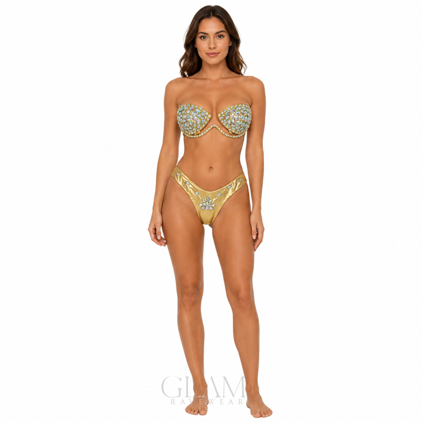 Crystal Muse Rhinestone Festival Bikini Set