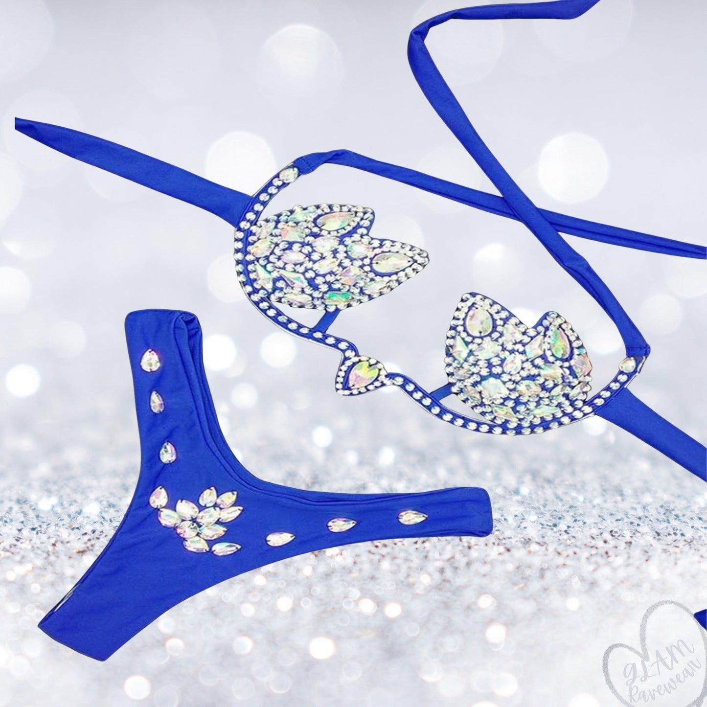 Diamond Dreams Rhinestone Bikini Set Luxury Ravewear by GLAM Ravewear