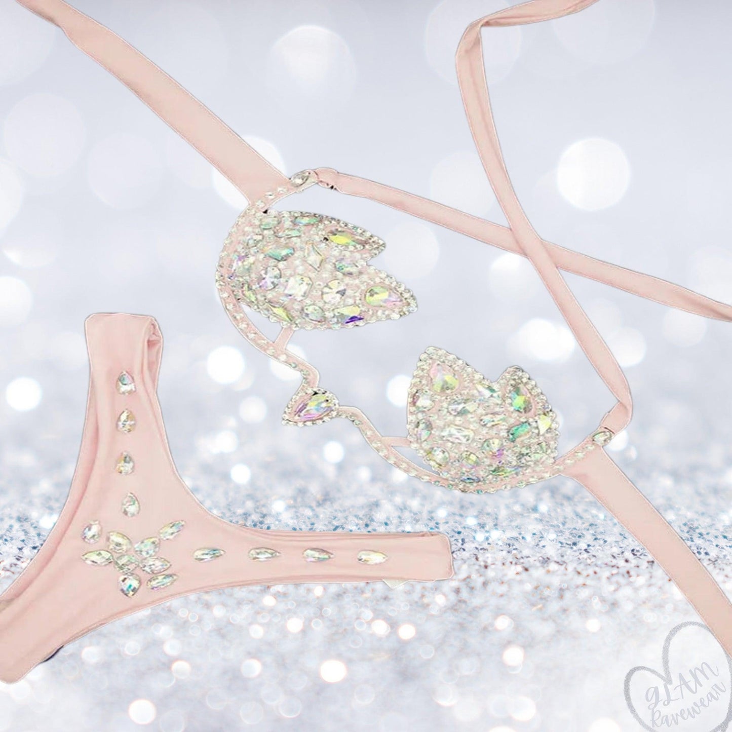 Diamond Dreams Rhinestone Bikini Set Luxury Ravewear by GLAM Ravewear