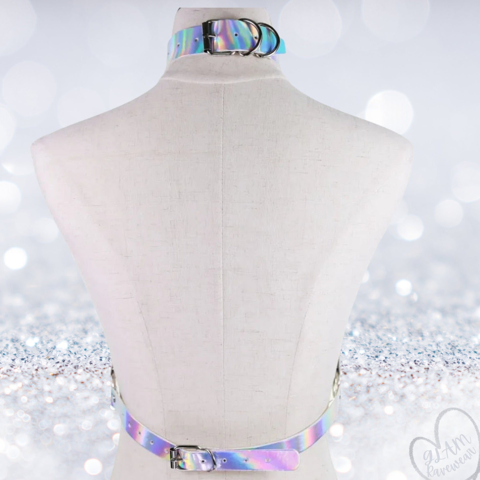 Holographic Rave Harness/ Body Chain Luxury Ravewear by GLAM Ravewear