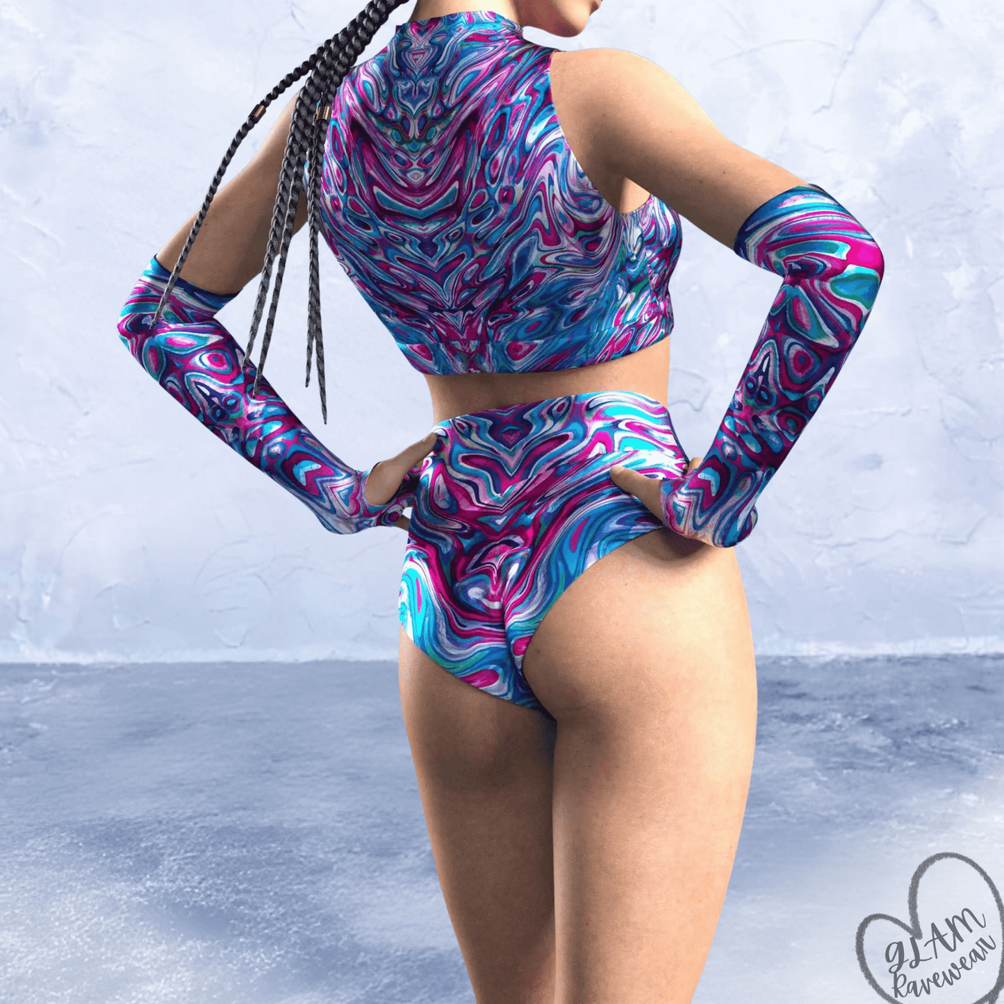 Kandi Dream Set - 2 Piece Matching Rave Outfit Luxury Ravewear by GLAM Ravewear