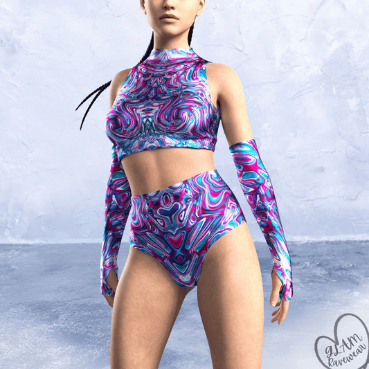 Kandi Dream Set - 2 Piece Matching Rave Outfit Luxury Ravewear by GLAM Ravewear