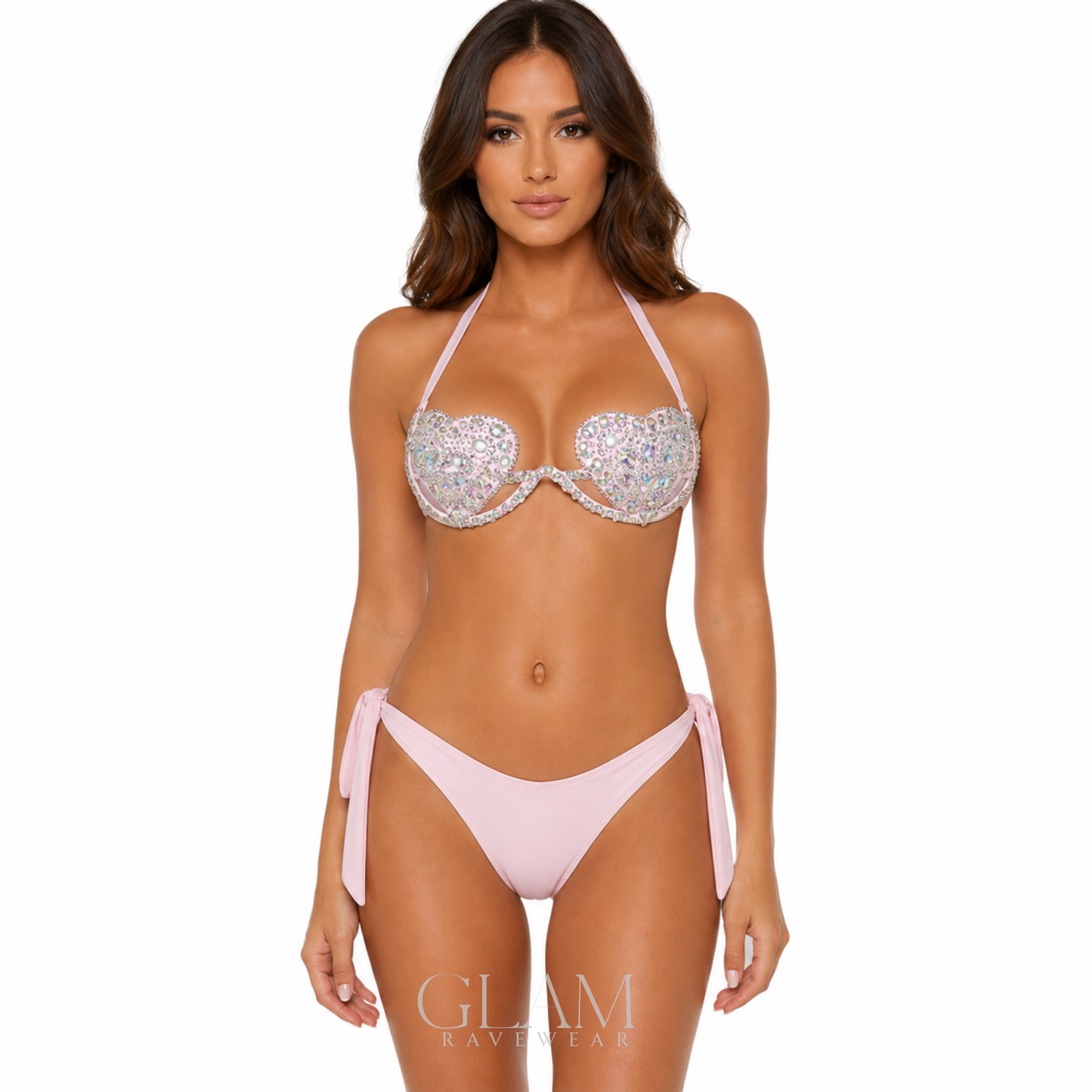 Love Struck Rhinestone Festival Bikini Set