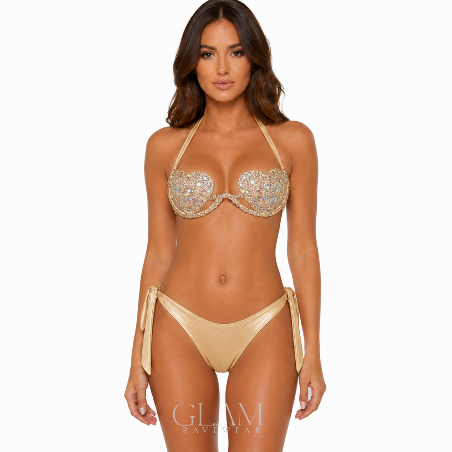 Love Struck Rhinestone Festival Bikini Set