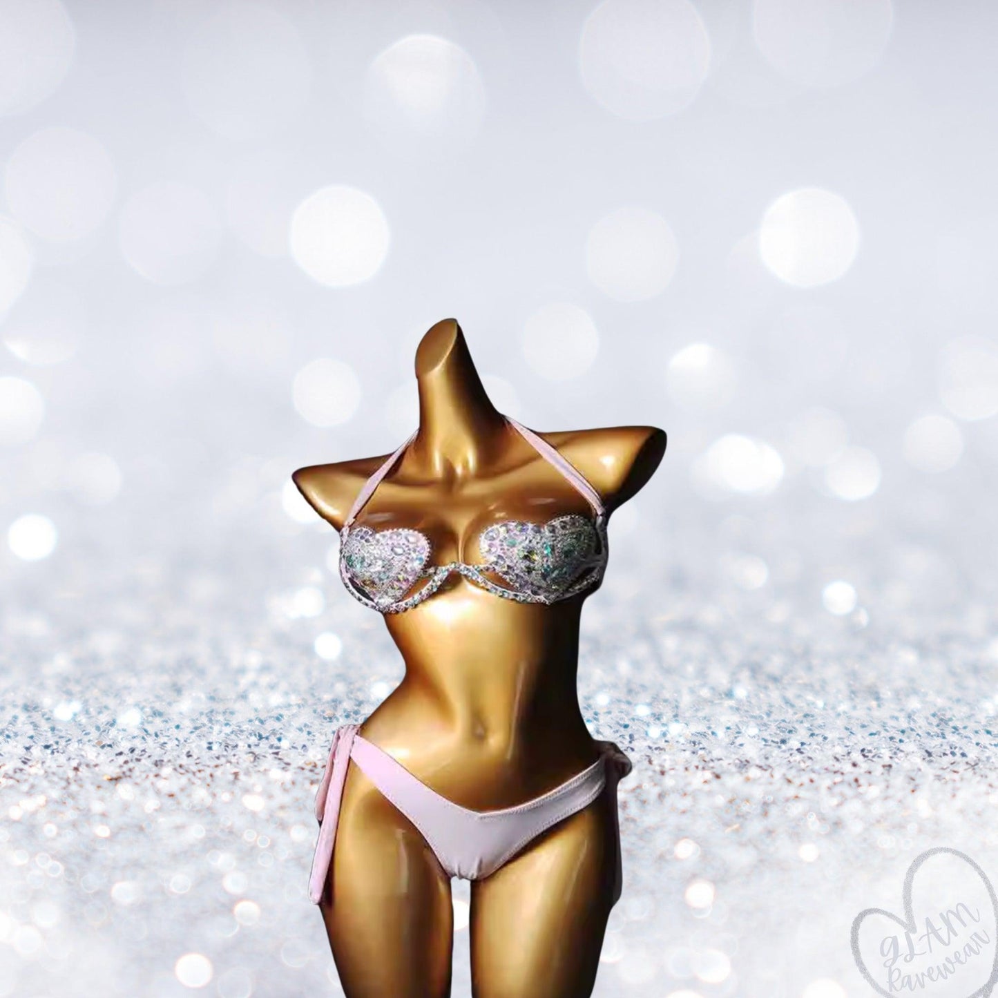 Love Struck Rhinestone Festival Bikini Set Luxury Ravewear by GLAM Ravewear