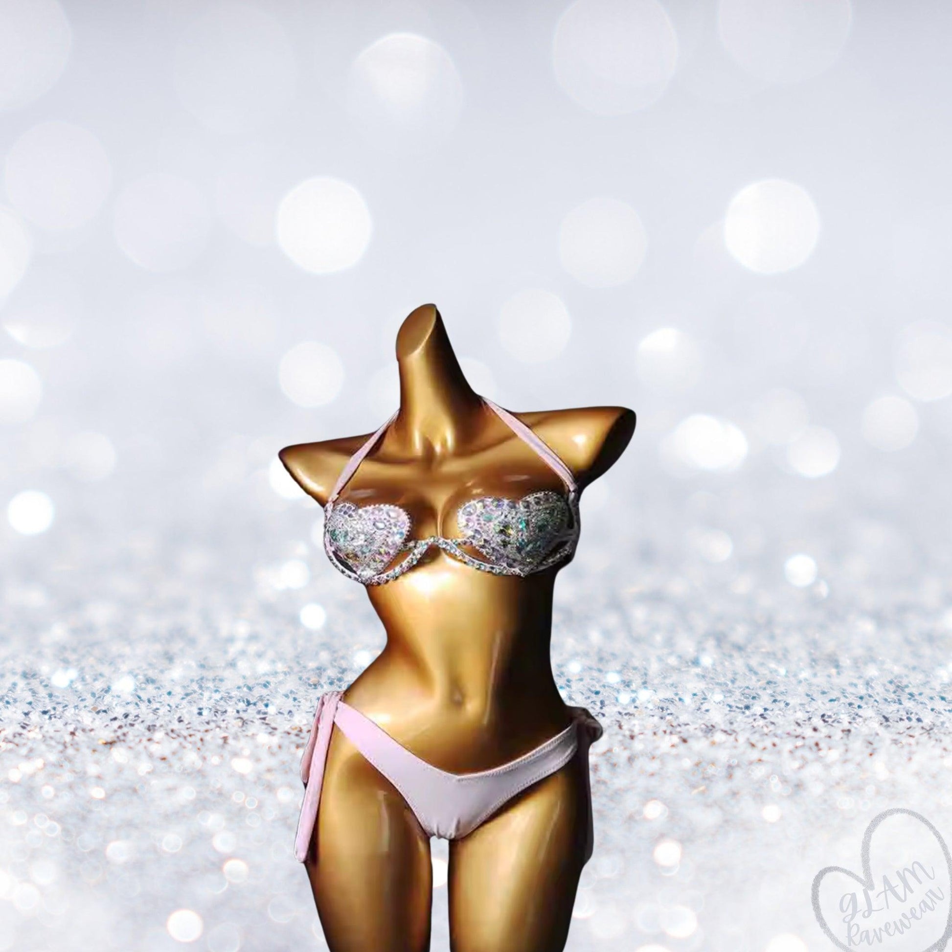 Love Struck Rhinestone Festival Bikini Set Luxury Ravewear by GLAM Ravewear