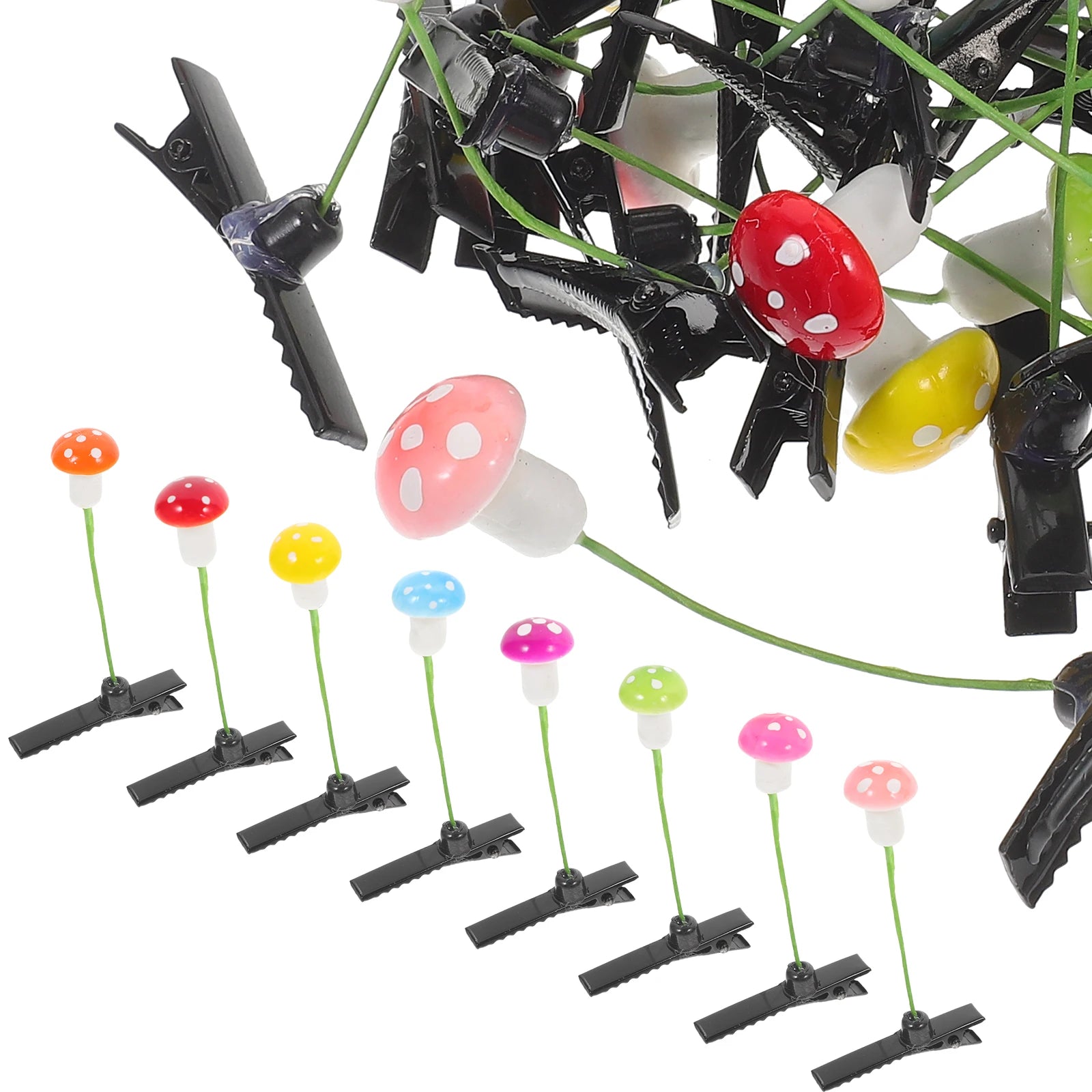 Mushroom sprout hair clip set – 30pcs mini mushroom barrettes Luxury Ravewear by GLAM Ravewear