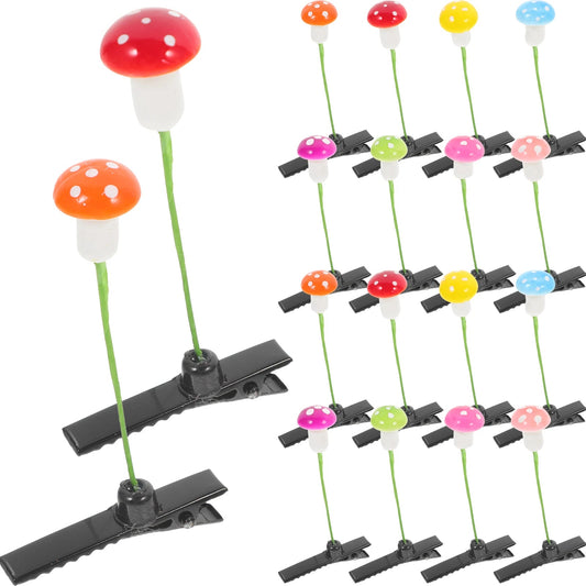Mushroom sprout hair clip set – 30pcs mini mushroom barrettes Luxury Ravewear by GLAM Ravewear