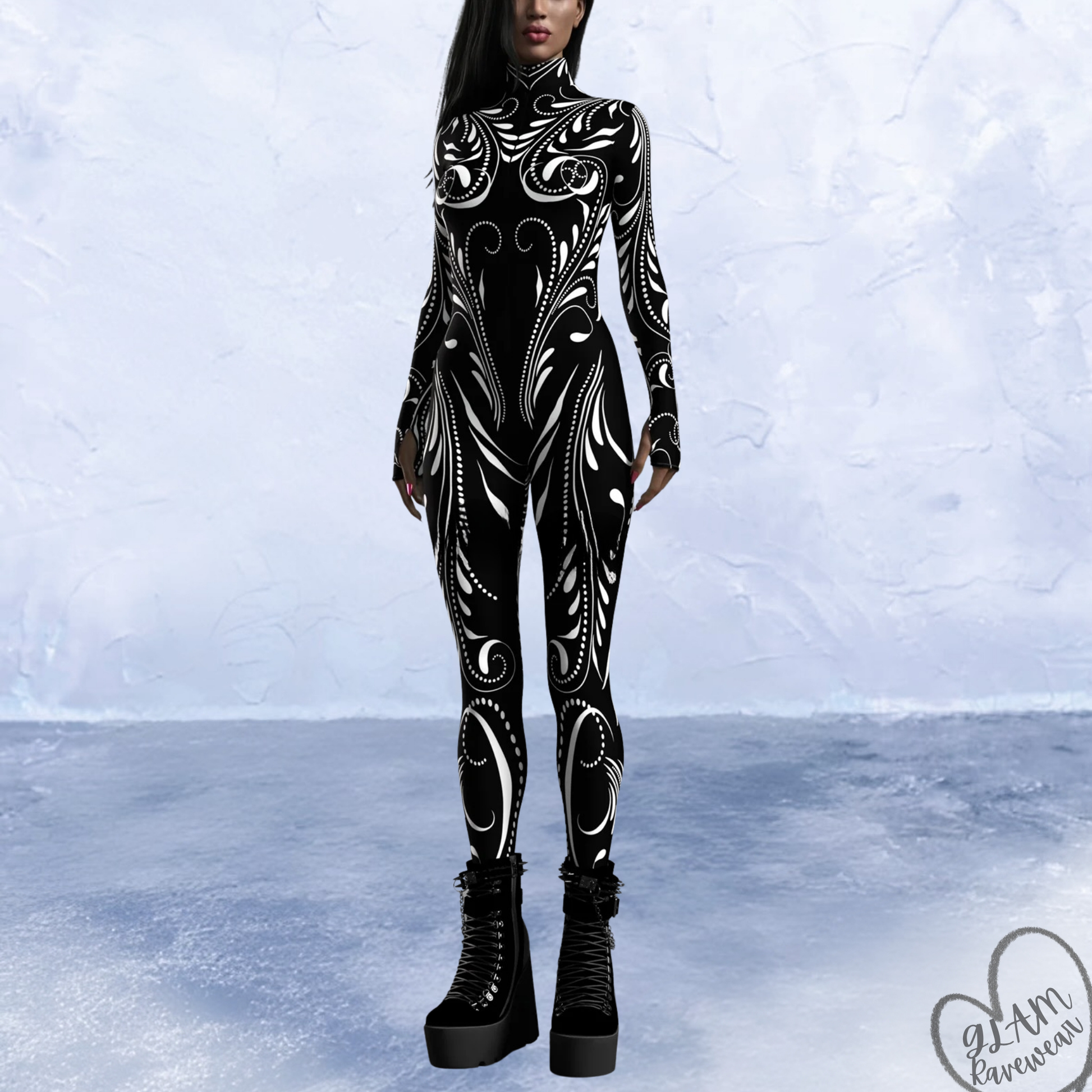 full body psychedelic rave catsuit nocturnal bliss front view