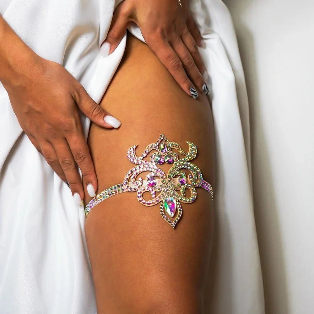Sexy Crystal Leg Jewelry Accessory Luxury Ravewear by GLAM Ravewear