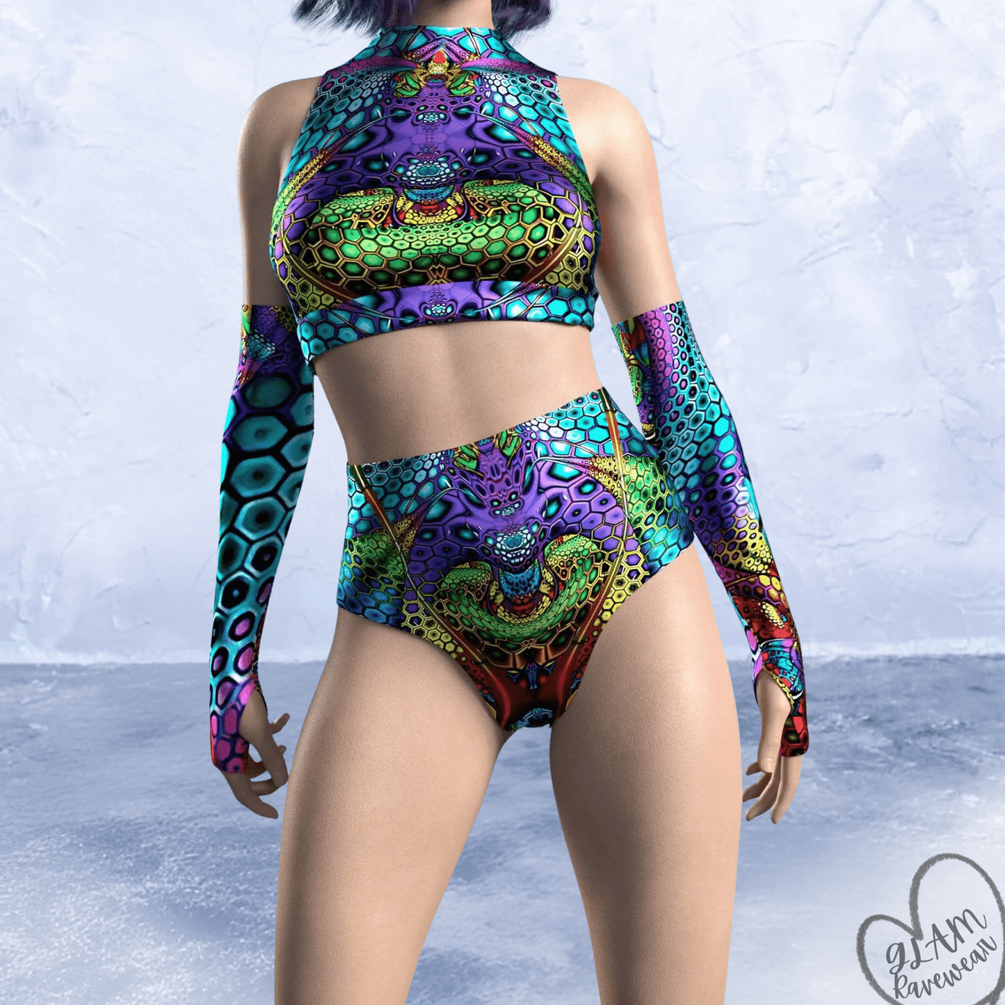 Trance Theory Set - 2 Piece Matching Rave Outfit Luxury Ravewear by GLAM Ravewear