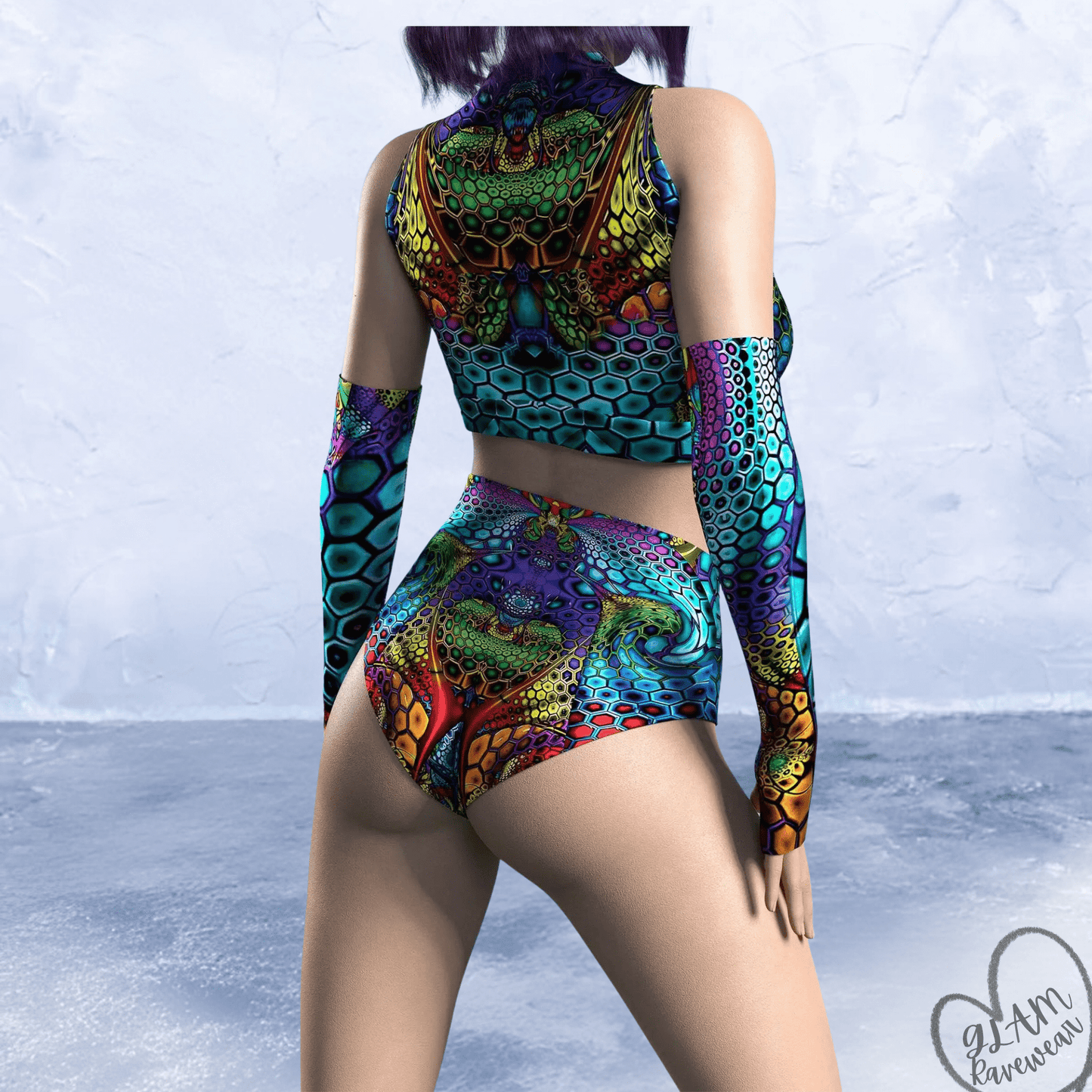 Trance Theory Set - 2 Piece Matching Rave Outfit Luxury Ravewear by GLAM Ravewear
