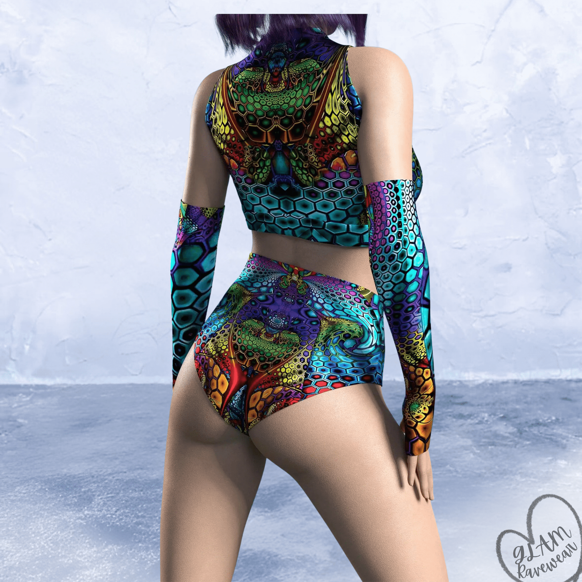 Trance Theory Set - 2 Piece Matching Rave Outfit Luxury Ravewear by GLAM Ravewear